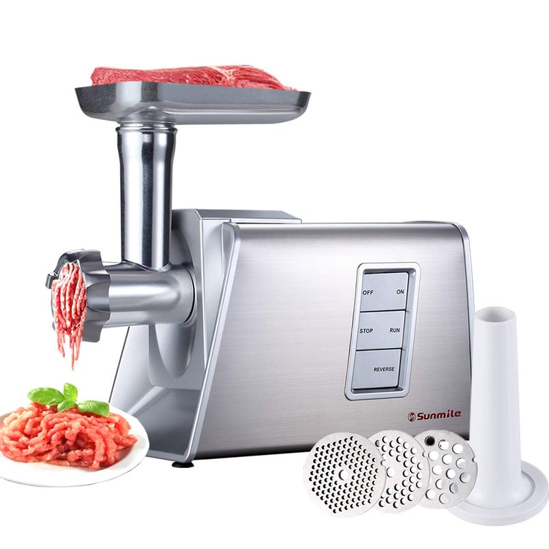 Sunmile SMG73 Heavy Duty Electric Meat Grinder and Sausage Stuffer Maker 1000W Max with Stainless Steel Cutting Blade and 3 Cutting Plates and 1 Big Sausage Stuff ETL Certificated