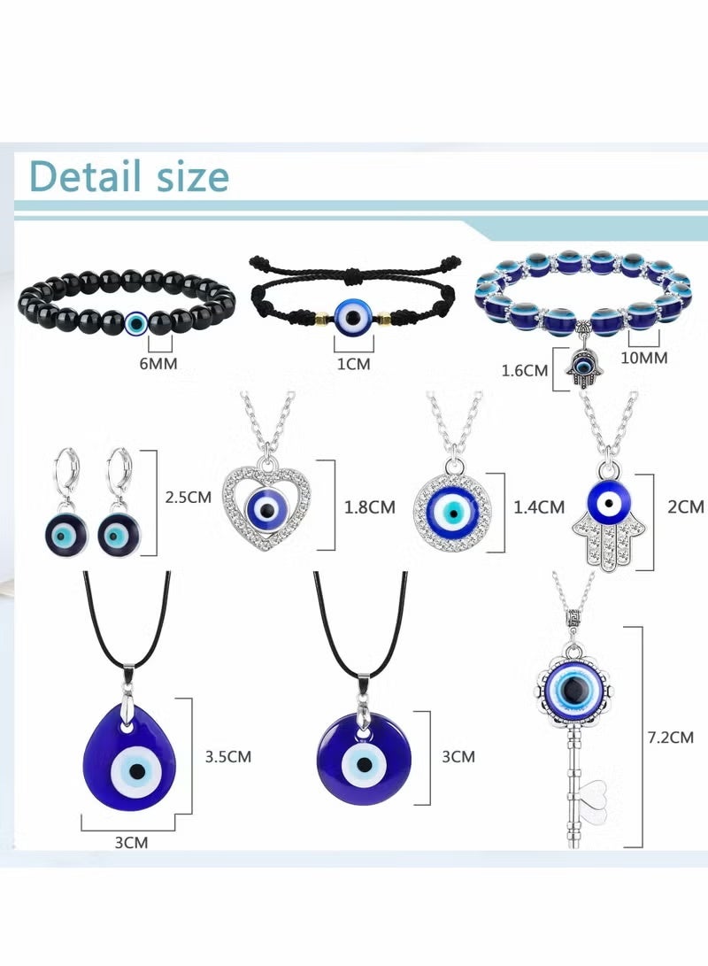 11pcs Set Necklace Pendant for Women Men Leather Cord Earrings Protector Bracelet Jewelry Set Ornaments - Image 2