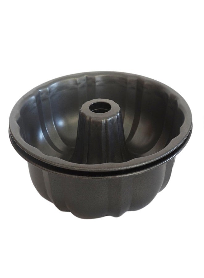 Heluok 7 Inch Fluted Tube Cake Pan, Carbon Steel Round Tube Baking Pans, Small Kugelhopf Pan Pound Cake Mold for Cakes, Bread, Flan, 2 PCS, Black Color - Image 4