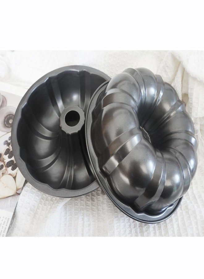 Heluok 7 Inch Fluted Tube Cake Pan, Carbon Steel Round Tube Baking Pans, Small Kugelhopf Pan Pound Cake Mold for Cakes, Bread, Flan, 2 PCS, Black Color - Image 5
