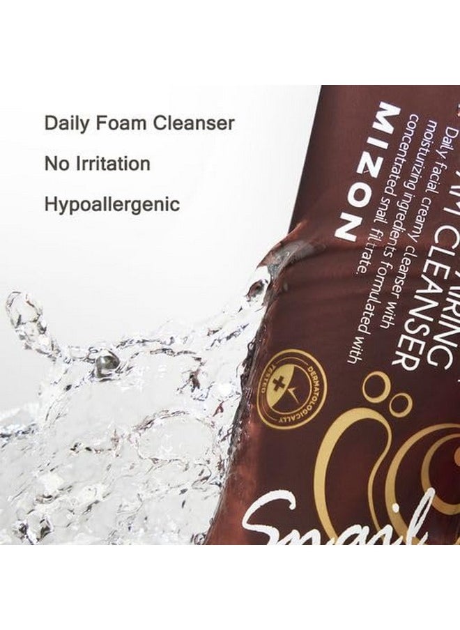 MIZON - Snail Repairing Foam Cleanser, Korean Snail Face Wash, Mild And Soft Face Cleanser For Pores And Blackheads, Moisturizing Formula With Snail Filtrate And Soft Bubbles (2 Pack) - Image 1