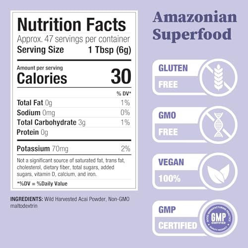 Nature Restore Wild Harvested Acai Berry Powder, 10 Ounces, Non GMO, Gluten Free, Brazilian Wild Grown - Image 3