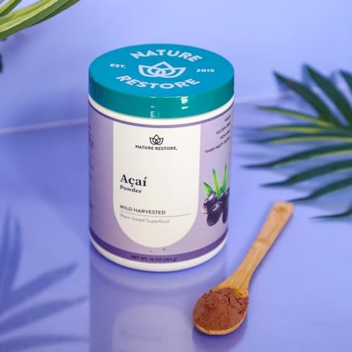 Nature Restore Wild Harvested Acai Berry Powder, 10 Ounces, Non GMO, Gluten Free, Brazilian Wild Grown - Image 2
