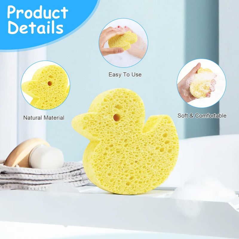 Cositina 7 Pieces Baby Bath Sponge Soft Natural Bath Sponge Cute Animals Fun Shower Body Cleaning Sponges for Baby Kids Infants Toddler - Image 3