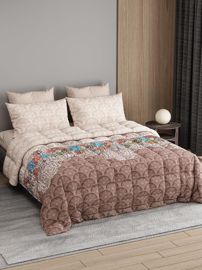 LABHAM Everyday 152TC Pure Cotton 4Pc King Size Bedding Set with Bedsheet 108x 108 Comforter 90 x 108 2pc Pillow Covers - Image 2