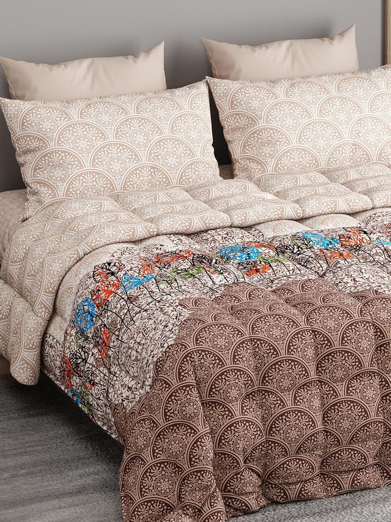 LABHAM Everyday 152TC Pure Cotton 4Pc King Size Bedding Set with Bedsheet 108x 108 Comforter 90 x 108 2pc Pillow Covers - Image 1