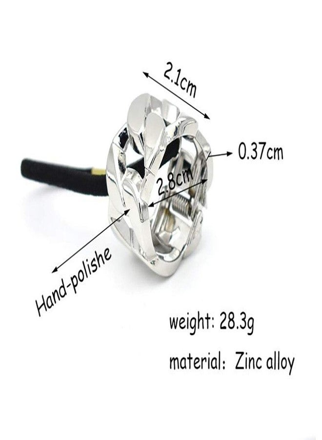 Fodattm 4PCS Fashion Zinc Alloy Ponytail Cuff Elastic Hair Tie Ponytail Holder Punk Gothic Hair Cuff Hair Rope Hair Band Hair Clips for Women - Image 3