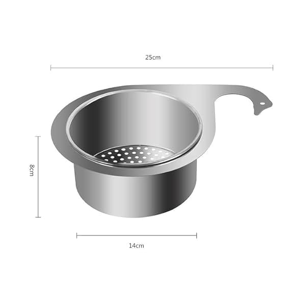 NETZILLA Steel Sink Strainer Basket Swan Drain Rack Multipurpose Triangle Sink Drainer Basket Hanging Filtering Draining Rack for Sink Food Kitchen Vegetables Fruits Kitchen Food Drain Basket Filter - Image 2