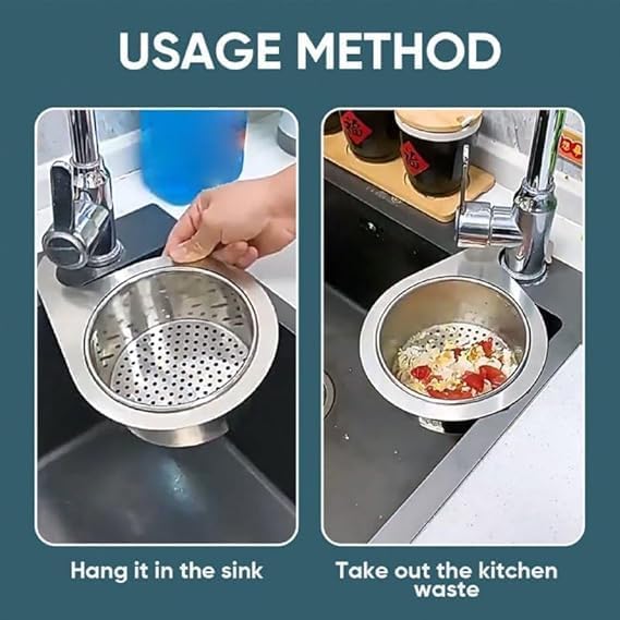NETZILLA Steel Sink Strainer Basket Swan Drain Rack Multipurpose Triangle Sink Drainer Basket Hanging Filtering Draining Rack for Sink Food Kitchen Vegetables Fruits Kitchen Food Drain Basket Filter - Image 4