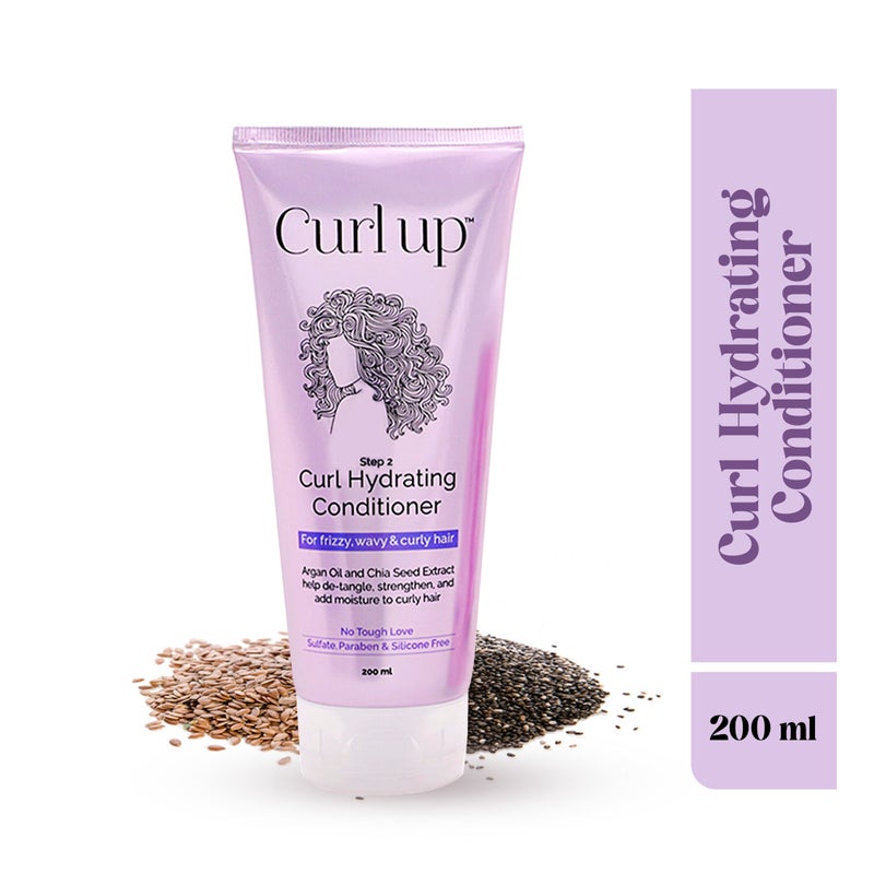 Curl Up Curl Hydrating Conditioner For Wavy & Curly Hair Sulphate Paraben & Silicone Free - 200 ml - Image 1