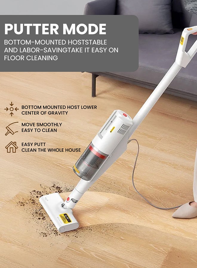 Deerma 3-In-1 Portable Handheld Vacuum Cleaner With Powerful Central HEPA Filter and Ultralight Design, Side Cyclone Duct System for Home, Car and Office 500 ml 600 W DX888 White - Image 3