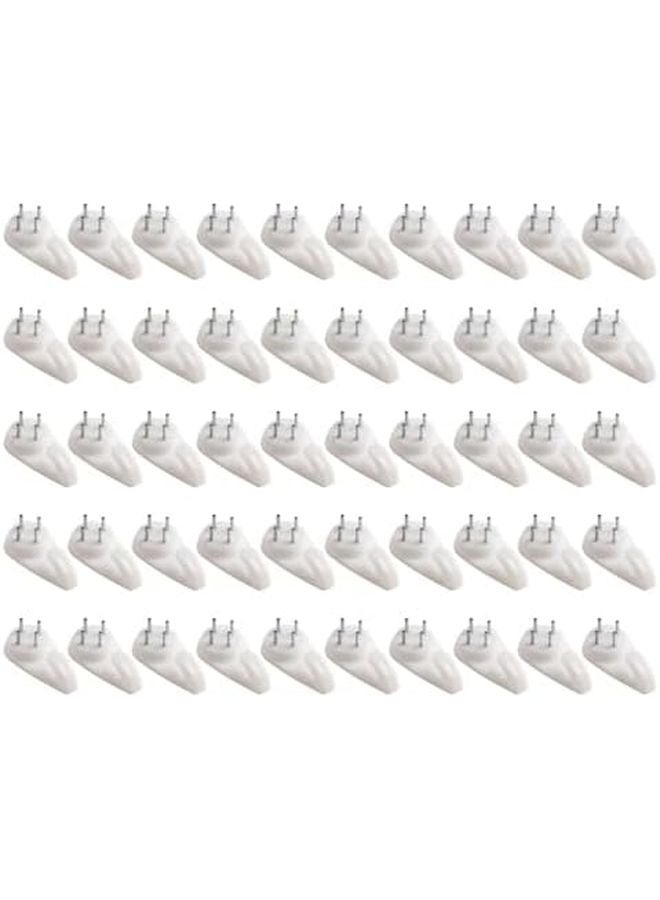 خطافات حائط ثقيلة 50 قطعة باللون الأبيض للجدران الصلبة - للإطارات والمرايا والمفاتيح والحقائب - Image 2