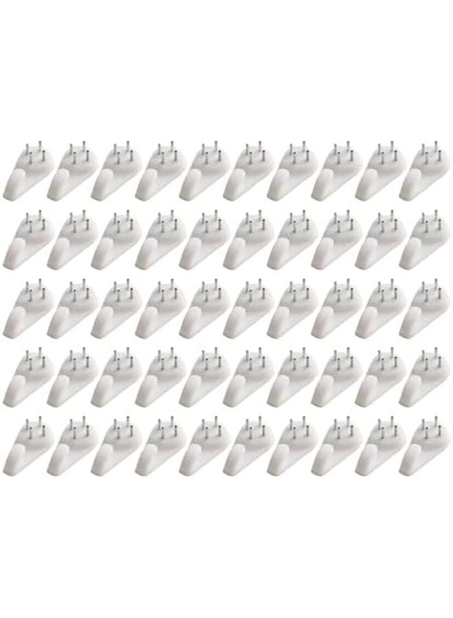 خطافات حائط ثقيلة 50 قطعة باللون الأبيض للجدران الصلبة - للإطارات والمرايا والمفاتيح والحقائب - Image 3