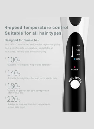 Hair Curling Iron Extensive Wide Reach 28mm Curling Tong Barrel Ultra-Fast Heat With Led White/Black - view 3