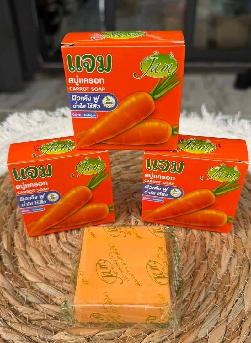 جام صابون تايلندي بالجزر والجلوتا والكولاجين من جام 3 قطع - Image 2