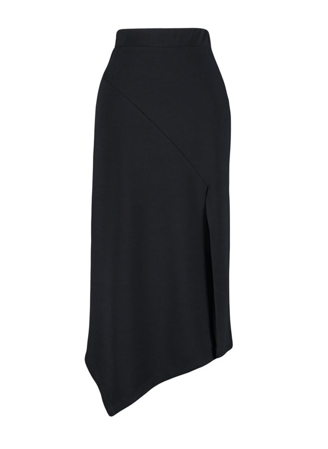 trendyol - Black Asymmetric Cut Out and Slit Detail Maxi Skirt TWOSS24ET00043 - Image 1