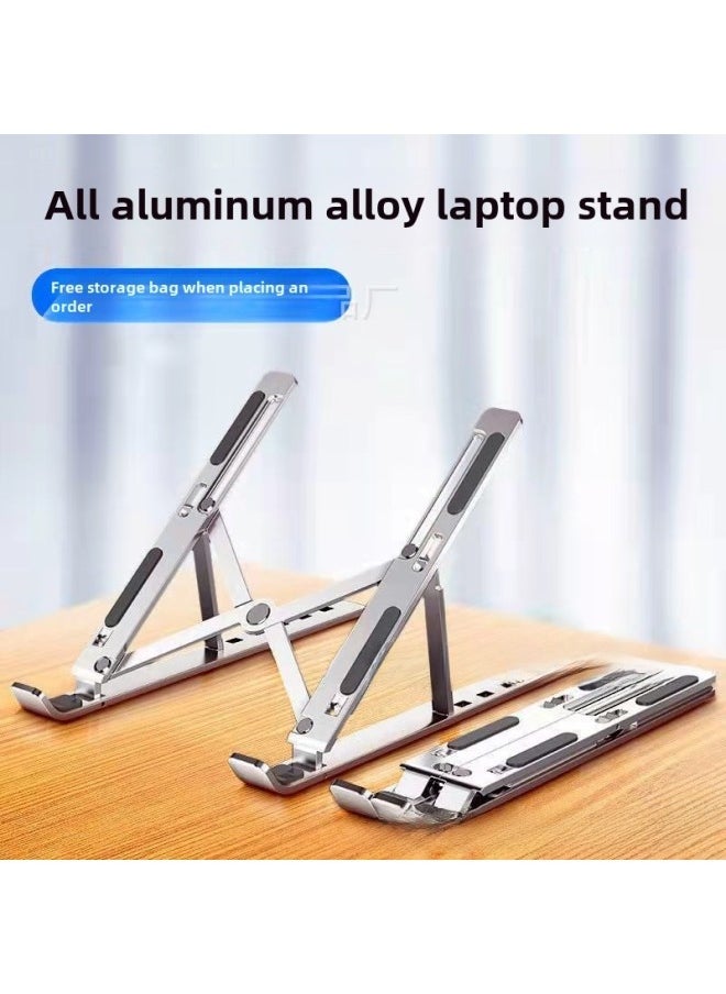 N3 Aluminum Alloy Laptop Desktop Bracket Lifting Folding Portable Cooling Base Elevated Holder-Color:18 Inch Aluminum Alloy  With Storage Bag - Image 3