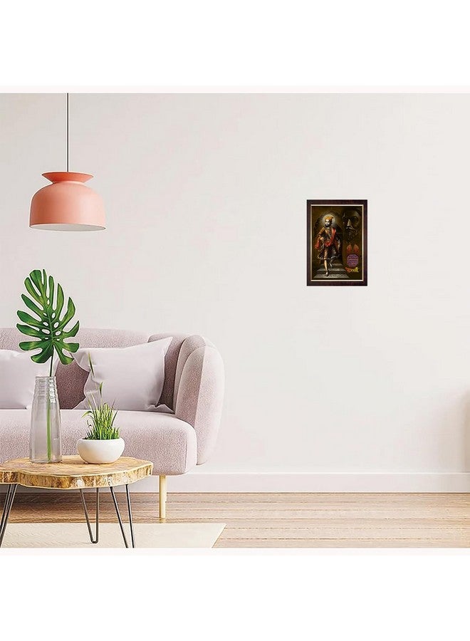 Dharvika Innovations Dharvika Innovations chatrapati shivaji maharaj photo frame painting big size vinyl sparkle coated home decorative gift item with synthetic photo frame (14×20 Inch) - 6743 - Image 4