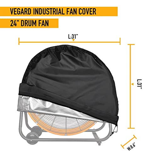 VEGARD Industrial Fan Cover - Heavy Duty Waterproof & Dustproof for 24" High Velocity Floor Fan, Suitable for Indoor and Outdoor - Image 2