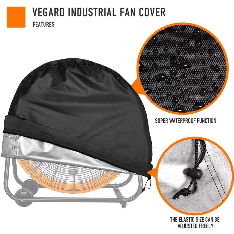 VEGARD Industrial Fan Cover - Heavy Duty Waterproof & Dustproof for 24" High Velocity Floor Fan, Suitable for Indoor and Outdoor - Image 3