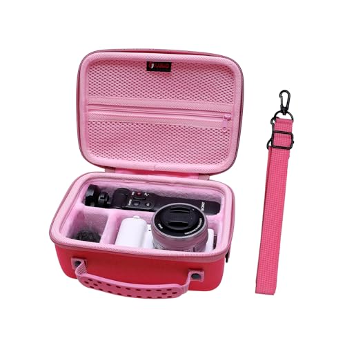 XANAD Hard Case for Sony Alpha ZV-E10 / ZV-1 / ZV-1F / ZV-E10 II/ZV-1 II Vlogging Camera with Vlogger Accessory Kit Tripod (GP-VPT2 BT) and Microphone - Carrying Storage Bag（Pink） - Image 1
