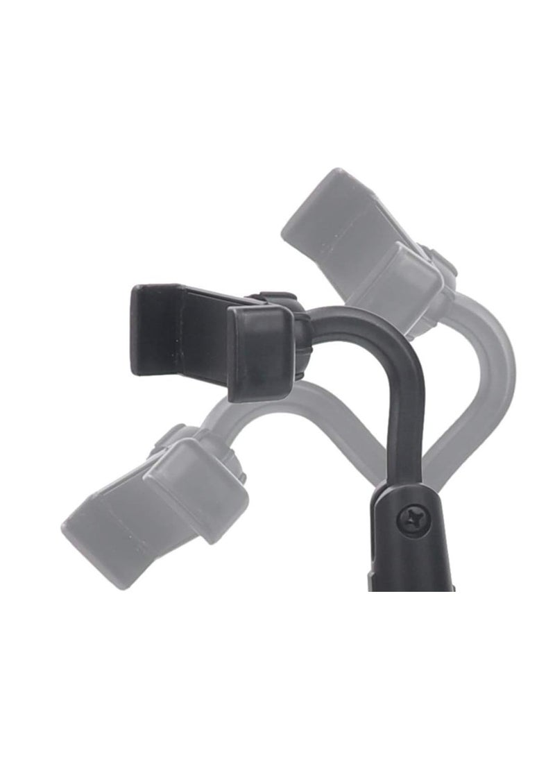 حامل ميكروفون صوتي للهاتف المحمول أسود - حامل موبايل - هولدر تليفون - حامل تليفون للفيديو والتقاط الصور - حامل موبايل دوار 360 درجة -  حامل موبايل للبث المباشر، فيديو يوتيوب/التصوير الفوتوغرافي، حامل موبايل بارتفاع وزاوية قابلين للتعديل، حامل موبايل بذراع مرن بتصميم عنق الاوزة، حامل جوال عالمي للمكتب والمطبخ - Image 5