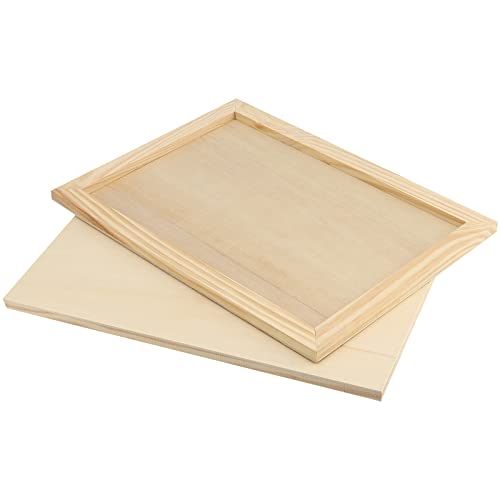MANCHAP 12 Pack 9 x 12 Inch Wood Canvas Panels, Unfinished Cradled Painting Panel Boards, Artist Canvas for Painting, Encaustic Art, Wood Burning, Pouring, Crafts - Image 4