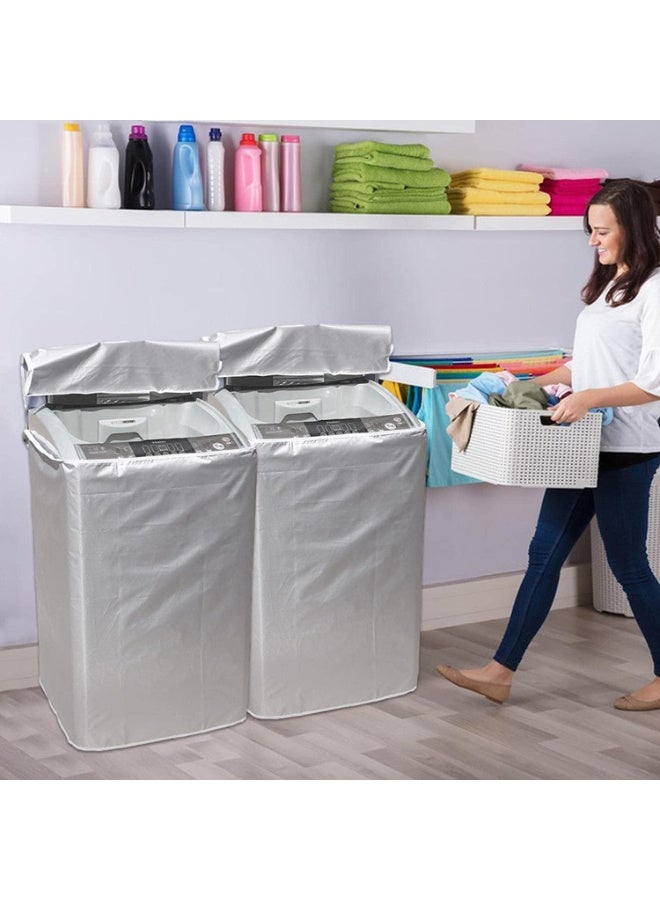 Arabest Washer and Dryer Covers, Top Load Washing Machine Cover Laundry Dryer Protect Cover, Dustproof Waterproof Design for Easy Use Fit for Most Front-loading Machine - Image 2