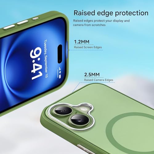 VONZEE Magnetic Case for iPhone 17 Pro Max Case Matte Hard PC + TPU Back Cover [Compatible with MagSafe] Anti-Scratch Phone Case (Green) - Image 4