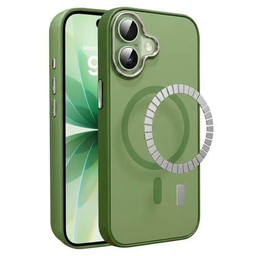 VONZEE Magnetic Case for iPhone 17 Pro Max Case Matte Hard PC + TPU Back Cover [Compatible with MagSafe] Anti-Scratch Phone Case (Green) - Image 1