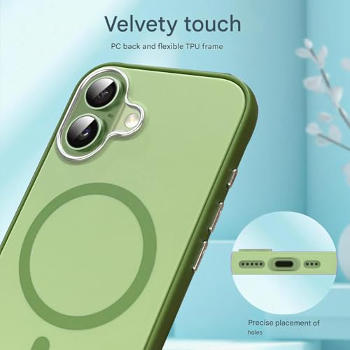 VONZEE Magnetic Case for iPhone 17 Pro Max Case Matte Hard PC + TPU Back Cover [Compatible with MagSafe] Anti-Scratch Phone Case (Green) - Image 3