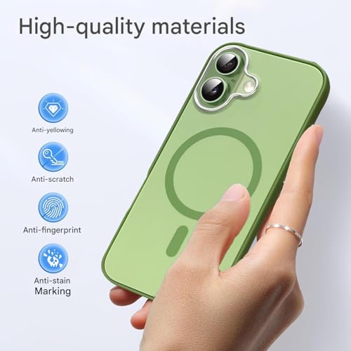 VONZEE Magnetic Case for iPhone 17 Pro Max Case Matte Hard PC + TPU Back Cover [Compatible with MagSafe] Anti-Scratch Phone Case (Green) - Image 5