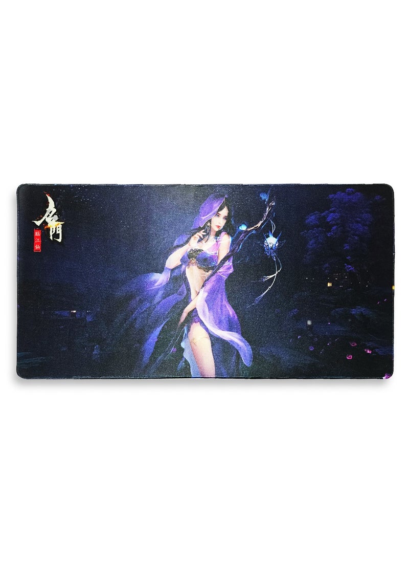 Large Japanese Anime Mouse Pad, (80cm x 40cm x 3mm), HD Print Pattern Desk Mat, Extended Mouse Pad and Keyboard Mouse Pads, Waterproof Cloth Surface Mouse Pads for Office, Anti-Slip Rubber Base