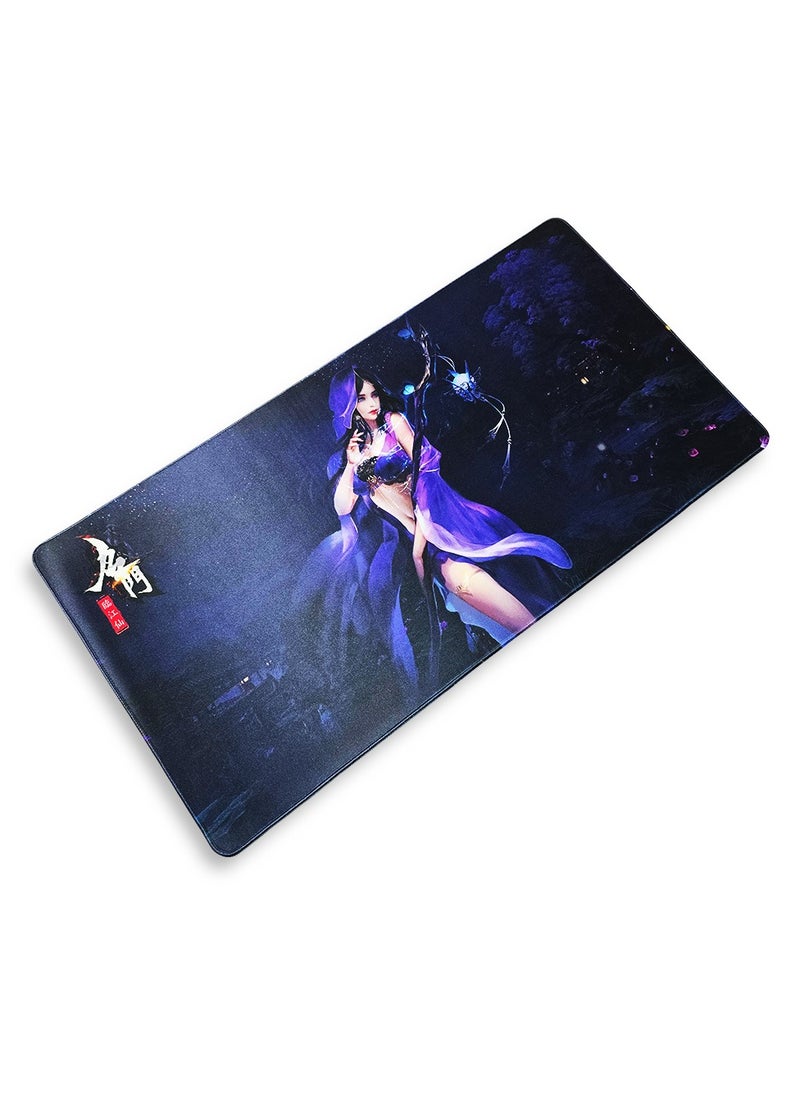 Large Japanese Anime Mouse Pad, (80cm x 40cm x 3mm), HD Print Pattern Desk Mat, Extended Mouse Pad and Keyboard Mouse Pads, Waterproof Cloth Surface Mouse Pads for Office, Anti-Slip Rubber Base