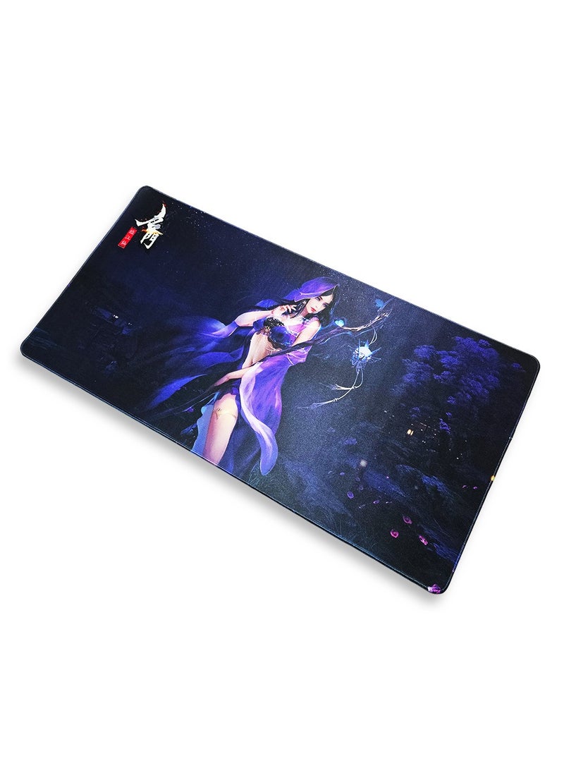 Large Japanese Anime Mouse Pad, (80cm x 40cm x 3mm), HD Print Pattern Desk Mat, Extended Mouse Pad and Keyboard Mouse Pads, Waterproof Cloth Surface Mouse Pads for Office, Anti-Slip Rubber Base