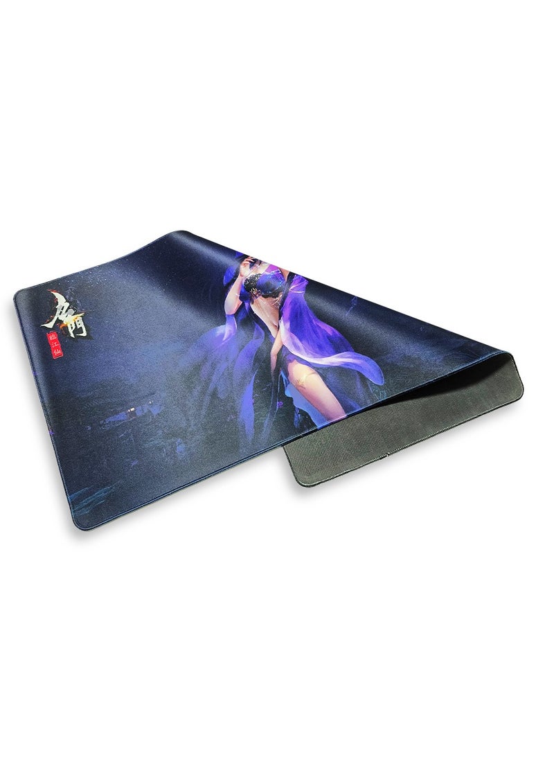 Large Japanese Anime Mouse Pad, (80cm x 40cm x 3mm), HD Print Pattern Desk Mat, Extended Mouse Pad and Keyboard Mouse Pads, Waterproof Cloth Surface Mouse Pads for Office, Anti-Slip Rubber Base