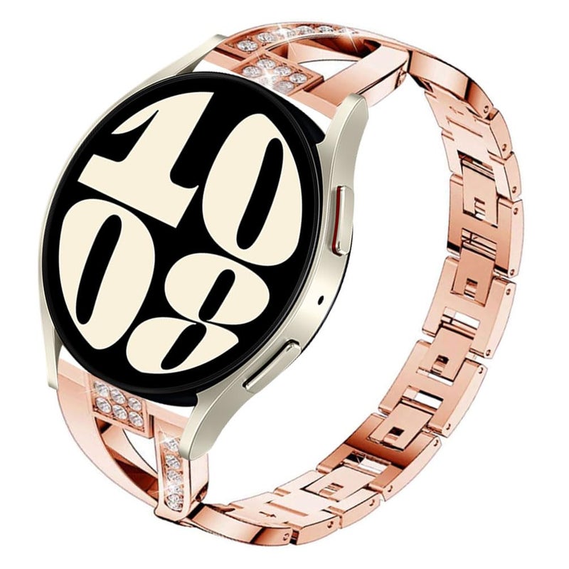 Sankel Women’s Metal Bling Strap Compatible with Samsung Galaxy Watch 7/6/5/4/3/Active 2 Smartwatches - Image 2