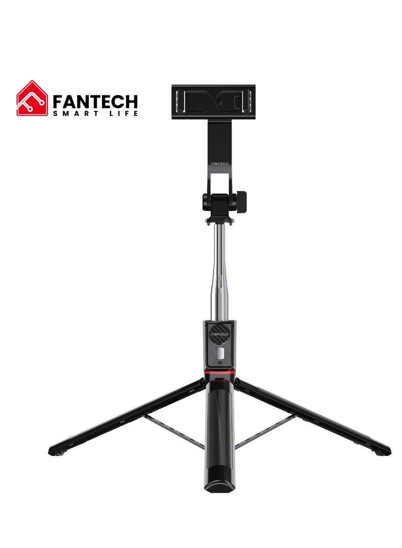 FANTECH Selfie stick tripod, retractable, 360 rotation, wireless remote control, detachable phone holder, lightweight and portable, compatible with iPhone, Samsung, Android, perfect for travel and video blogging - Image 1