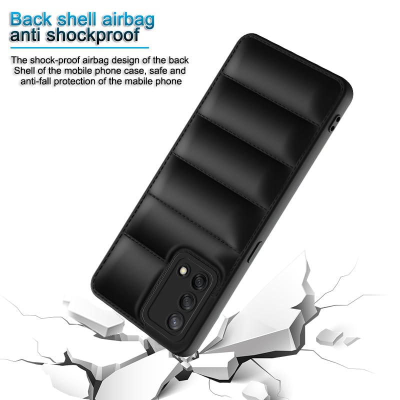 Plus Puffer Case Camera Protection Soft Back Cover for Oppo F19 - Black - Image 4