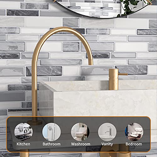 WOWSTAR 10-Sheet Peel and Stick Backsplash Tile for Kitchen Wall, Back Splash Stick On Tiles for Kitchen (12"x 12", Gray) - Image 3
