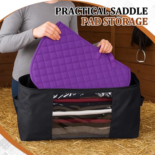 Shinylin Saddle Pad Bag Oxford Horse Blanket Storage Bag Large Capacity with Ventilation Multi Carrier for Western English Equestrian Gear 26x21x14 Inch - Image 3
