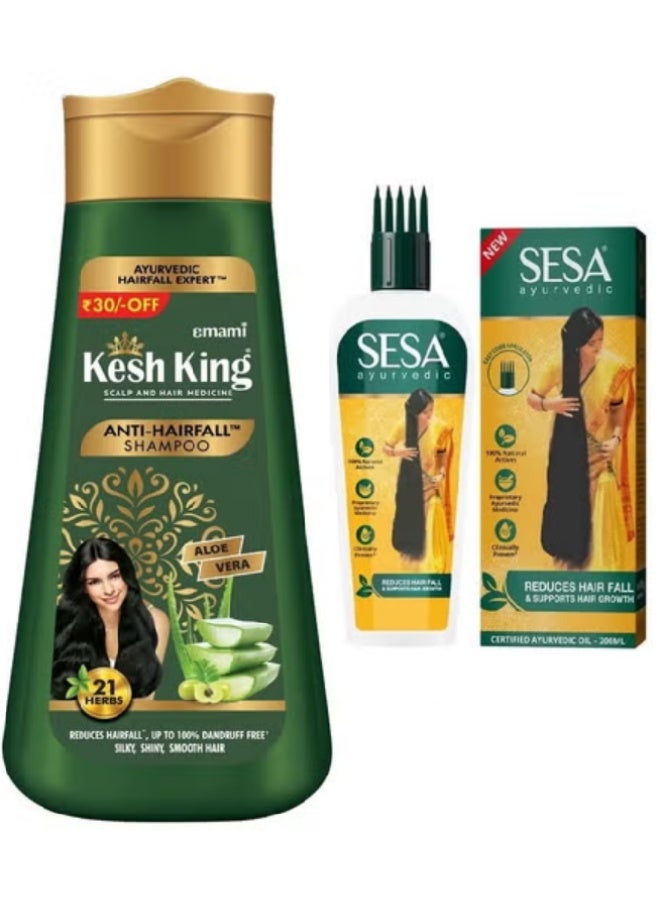 Shampoo Hair  Anti Hairfall 200ml Plus Sesa Hair Oil with Ayurvedic Herbal Extracts 100ml - Image 1