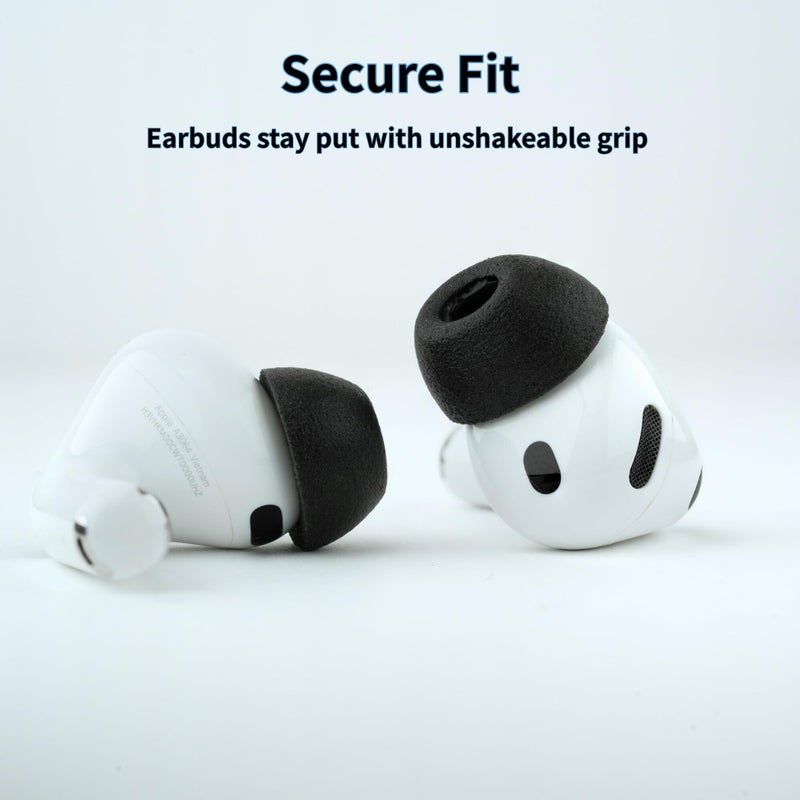 Comply TrueGrip MAX | Premium Memory Foam Replacement Earbud Tips for Apple AirPods Pro Gen 3 | Long Lasting Comfort, MAX Durability, Secure Fit, Superior Noise Isolation| Black (S/M/L) (3 Pairs) - Image 4