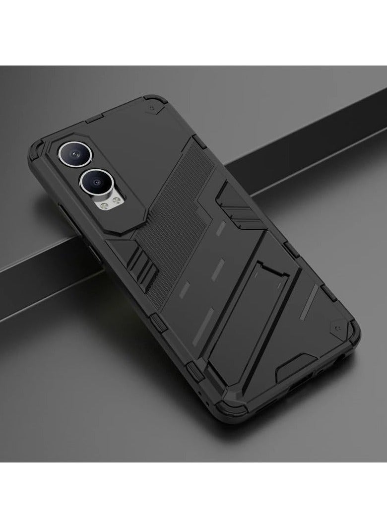 general Case Compatible with OnePlus Nord CE4 Lite 5G/OPPO K12x, 2-in-1 TPU+PC Dual Layer Combo Shockproof Ultra-Thin Protective Phone Back Cover with Kickstand - Image 4