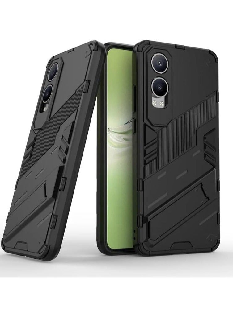 general Case Compatible with OnePlus Nord CE4 Lite 5G/OPPO K12x, 2-in-1 TPU+PC Dual Layer Combo Shockproof Ultra-Thin Protective Phone Back Cover with Kickstand - Image 1