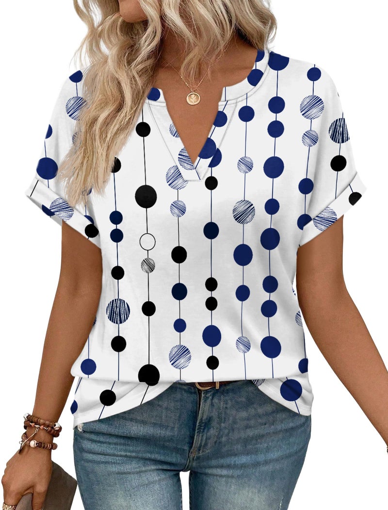 WIHOLL Plus Size Spring Clothes for Women Blouses Dressy Casual Summer Tops Airport Travel Outfits Fashion Clothing 2XL - Image 1