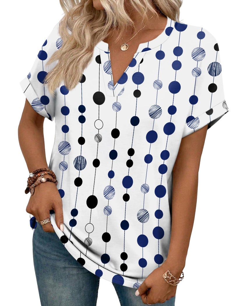 WIHOLL Plus Size Spring Clothes for Women Blouses Dressy Casual Summer Tops Airport Travel Outfits Fashion Clothing 2XL - Image 3
