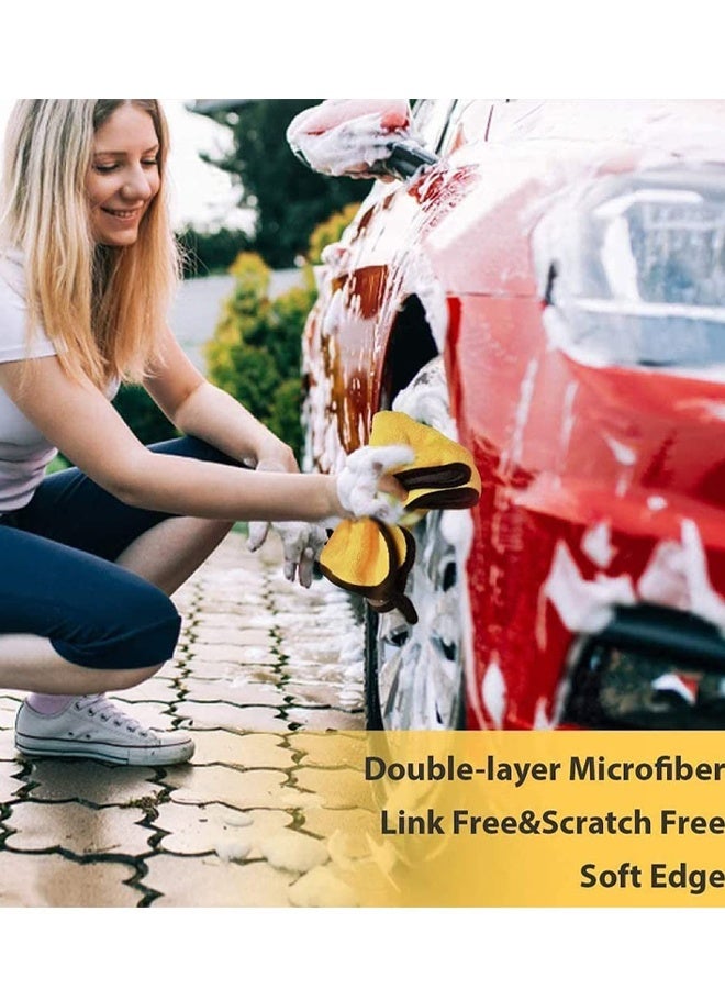 5 Pieces Ultra Absorbent Microfiber Towels Thick and Soft for Car Detailing and Kitchen Cleaning  20 cm x 30 cm - Image 3