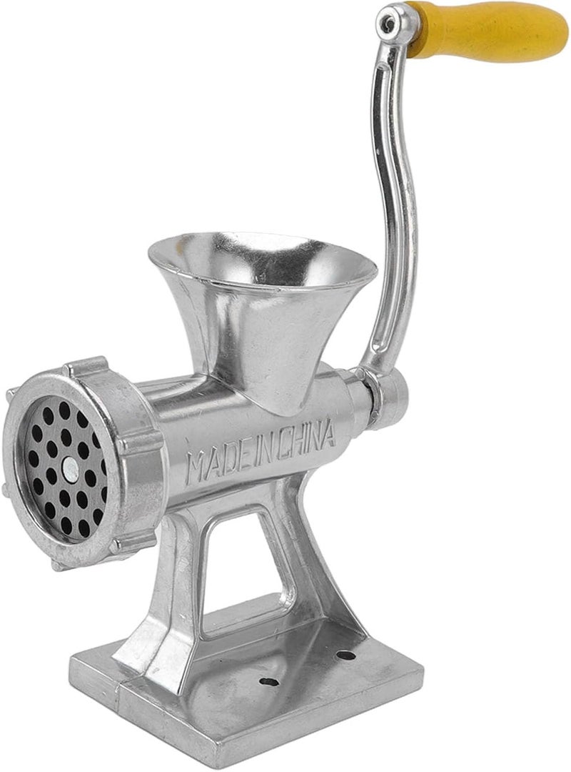 Luocute Manual Meat Grinder, Aluminum Alloy and Composite Wood Hand Crank Meat Mincer with Low Effort Handle, for Pork Beef Chicken Vegetables Home Kitchen Restaurant - Image 2