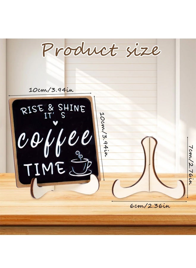 Wooden Coffee Bar Sign, Coffee Bar Decorations Black and White with Stand Tabletop Shelf Accessories for Station Home Farmhouse Kitchen - Image 2